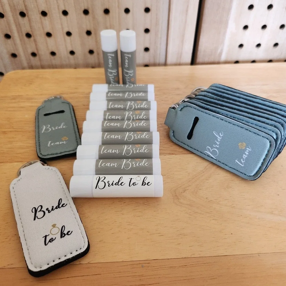 10 Team Bride And 1 Bride To Be Lip Balm  Lip Balm Keychain Holders Bachelorette